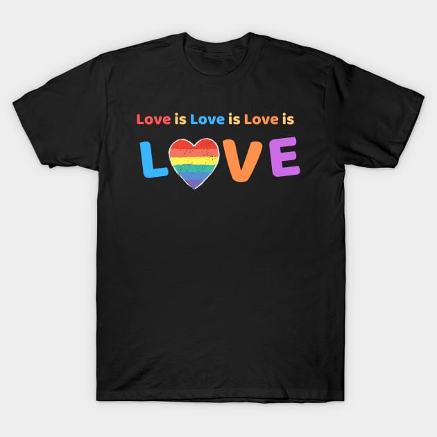 Love is Love - LGBT Pride T-shirt, Sticker, Button, Notebook, Magnet, Masks T-Shirt by Ink in Possibilities